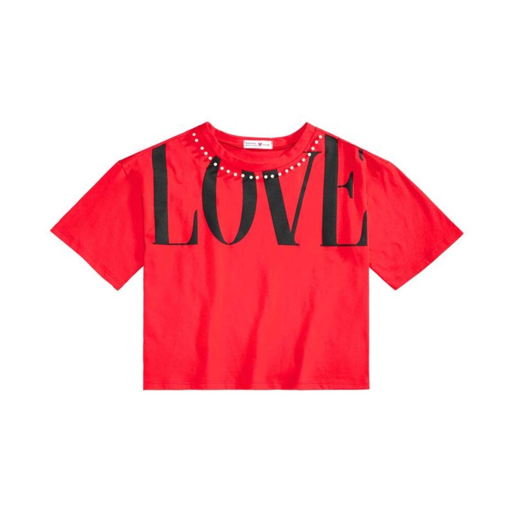 Beautees Big Girls Cropped Love T-Shirt